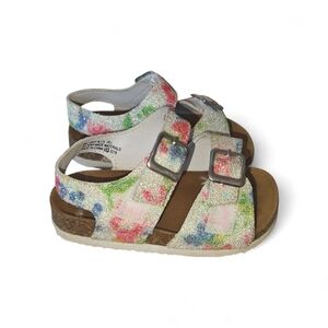 Rachel Shoes Lil Jill Summer Sandals With a Colorful Glittery Floral Pattern 8c
